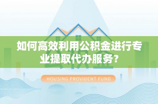 甘洛如何高效利用公积金进行专业提取代办服务？